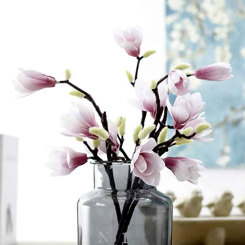 Handcrafted Bring Effortless Elegance to Any Space — Silk Magnolia Branch with 3D-Printed... - View 7 of 18 | BigMoetsy