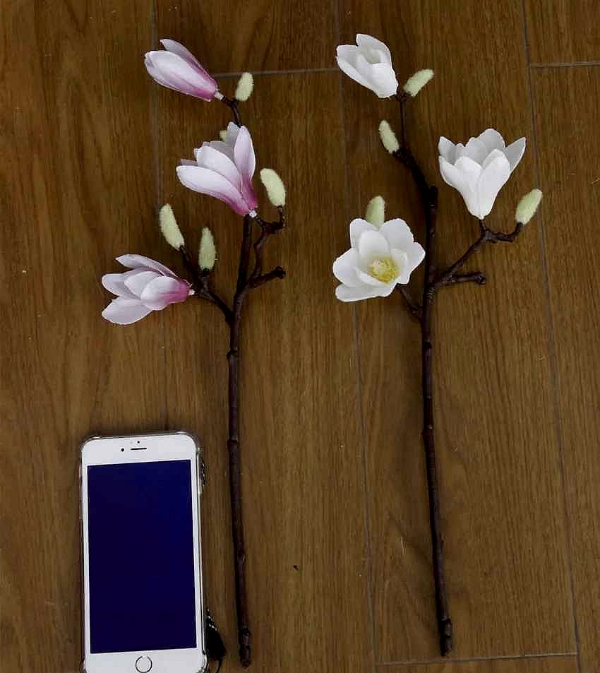 Handcrafted Bring Effortless Elegance to Any Space — Silk Magnolia Branch with 3D-Printed... - View 9 of 18 | BigMoetsy