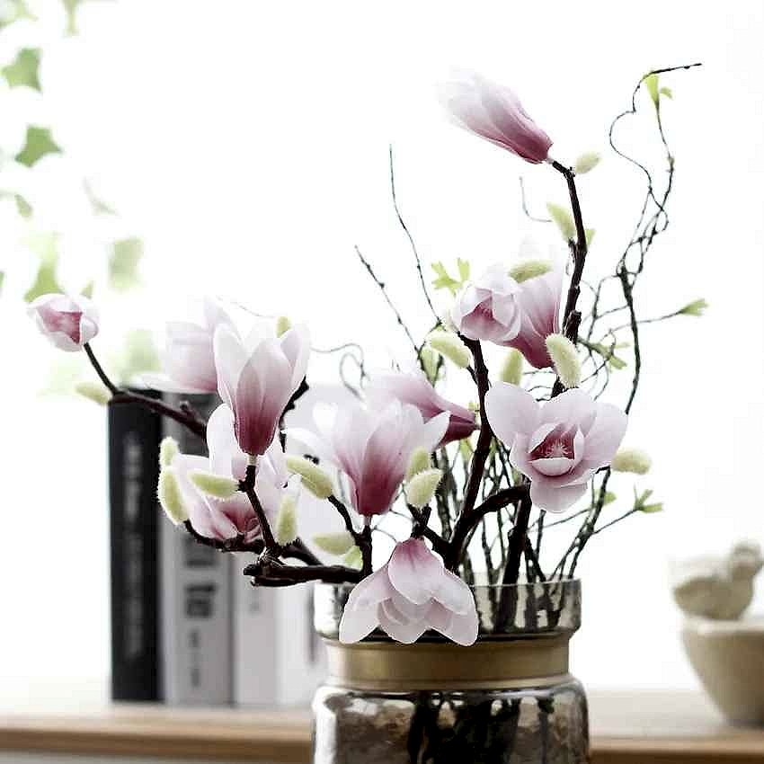 Handcrafted Bring Effortless Elegance to Any Space — Silk Magnolia Branch with 3D-Printed... - View 10 of 18 | BigMoetsy
