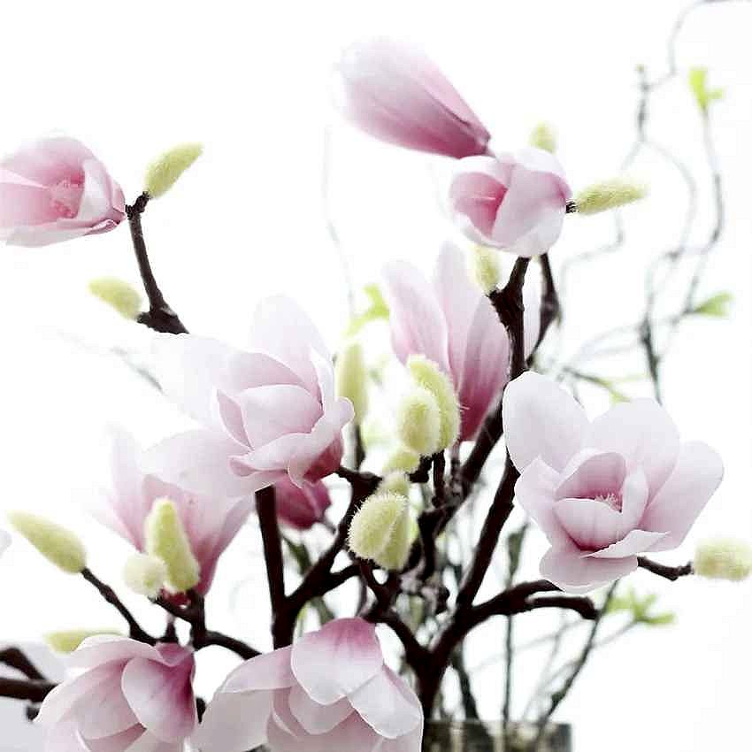 Handcrafted Bring Effortless Elegance to Any Space — Silk Magnolia Branch with 3D-Printed... - View 11 of 18 | BigMoetsy
