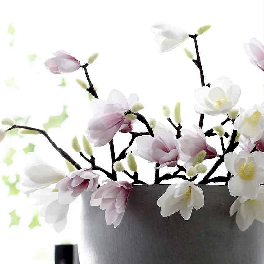Handcrafted Bring Effortless Elegance to Any Space — Silk Magnolia Branch with 3D-Printed... - View 13 of 18 | BigMoetsy