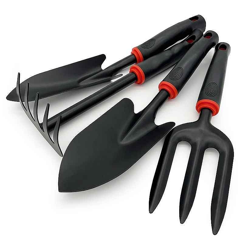 4-Piece Handcrafted Tool Set (Spade, Shovel, Rake & Fork)