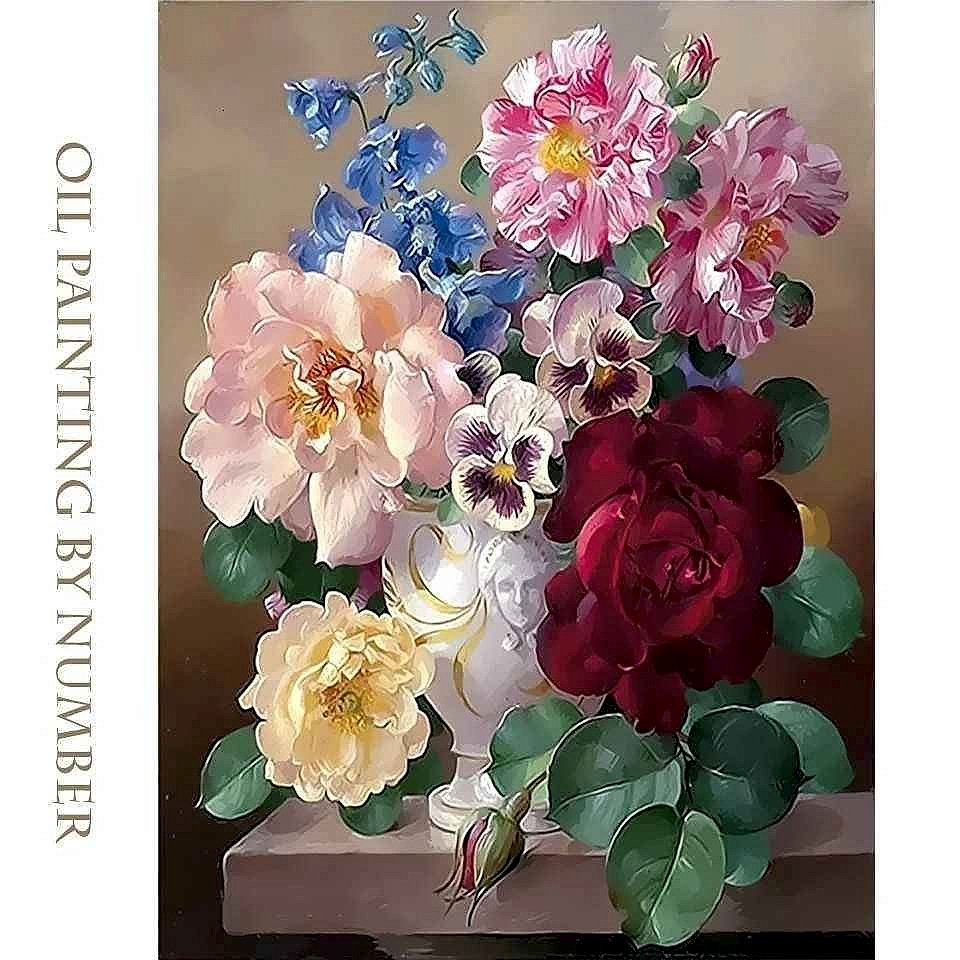 Floral Vase Paint-by-Numbers Canvas Kit