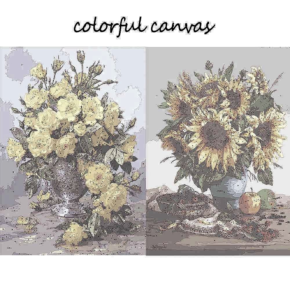 Finally Create Art You're Proud to Hang — Floral Vase Paint-by-Numbers Canvas... - View 2 of 13 | BigMoetsy