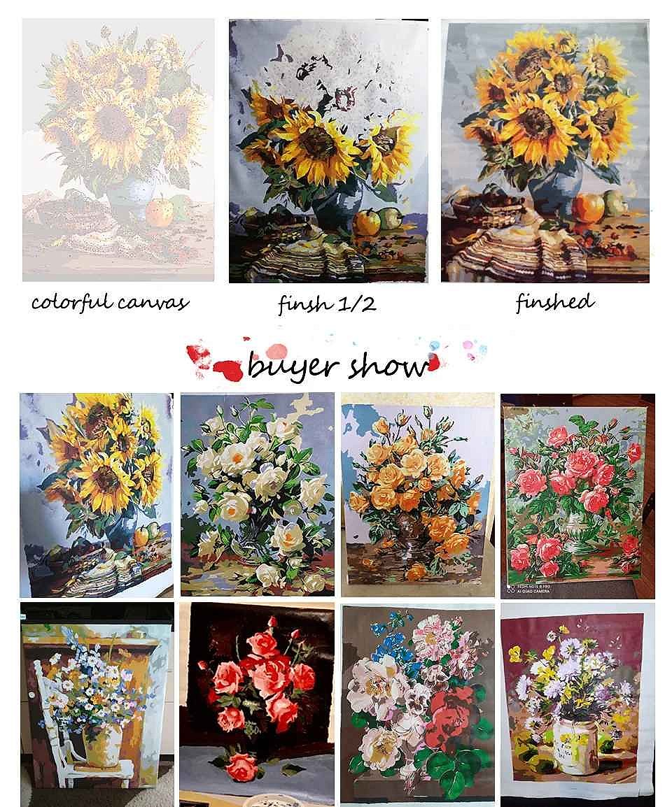 Finally Create Art You're Proud to Hang — Floral Vase Paint-by-Numbers Canvas... - View 3 of 13 | BigMoetsy