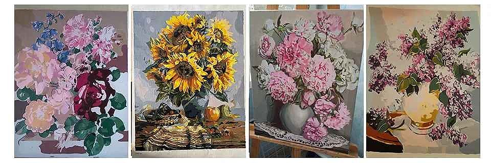 Finally Create Art You're Proud to Hang — Floral Vase Paint-by-Numbers Canvas... - View 4 of 13 | BigMoetsy
