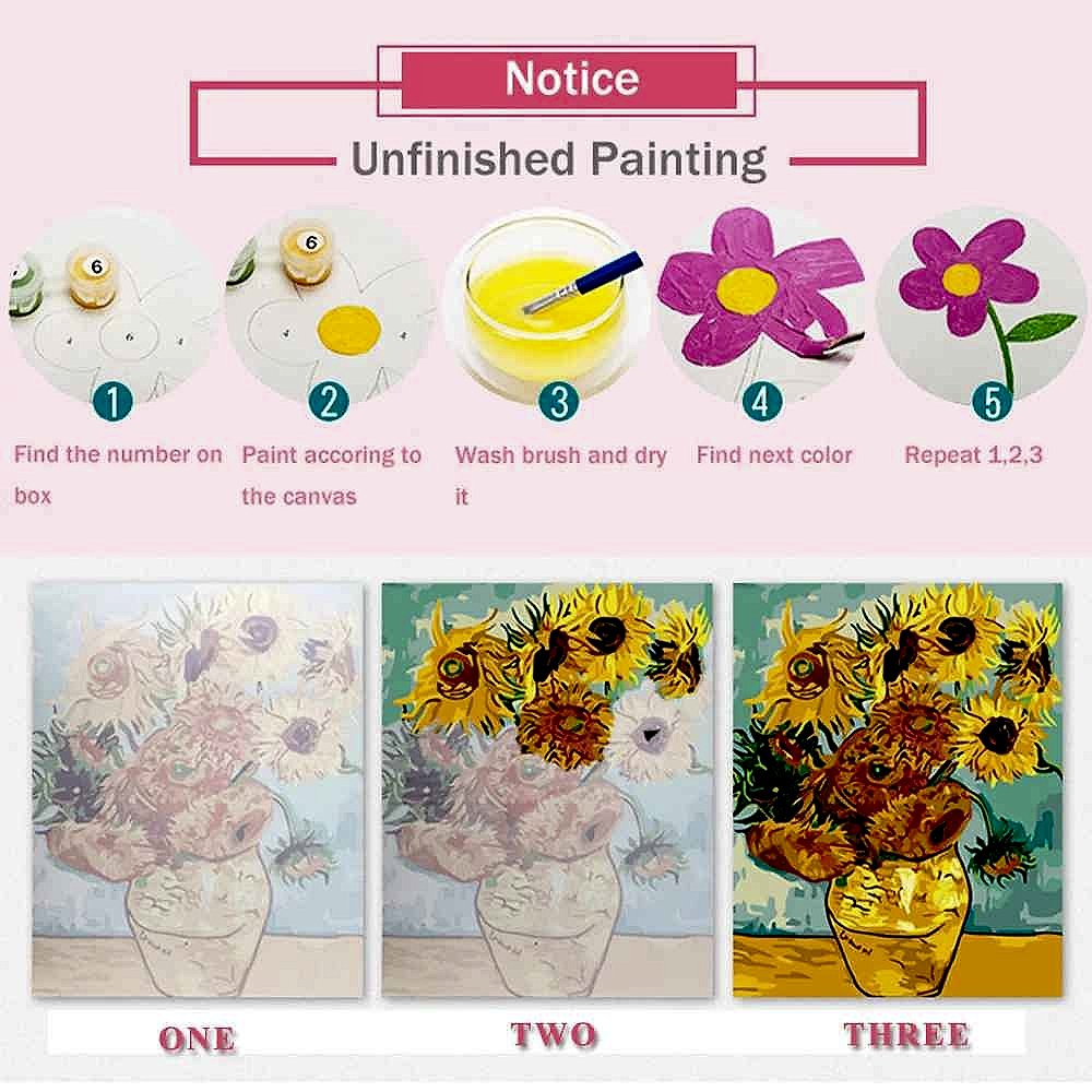 Finally Create Art You're Proud to Hang — Floral Vase Paint-by-Numbers Canvas... - View 6 of 13 | BigMoetsy