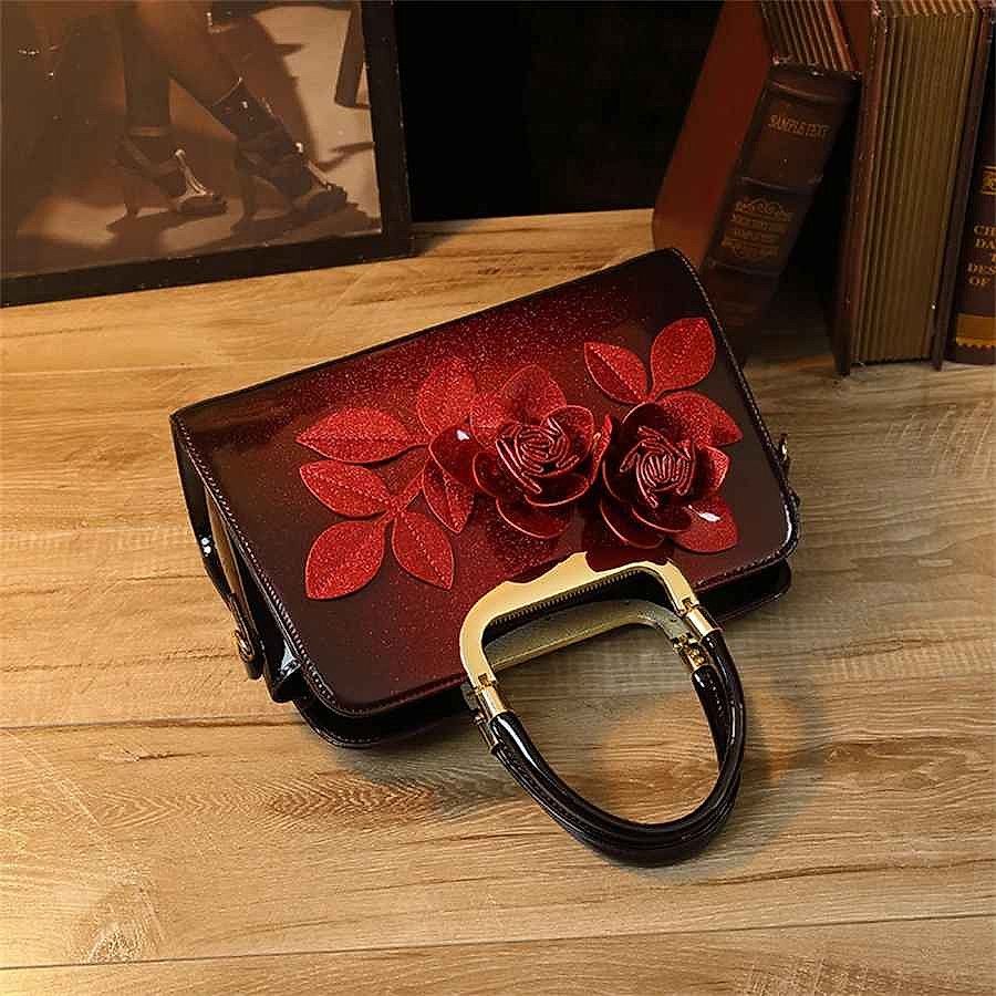 Stand Out Without Trying Too Hard — Handcrafted 3D Floral Satchel Bag - View 9 of 18 | BigMoetsy