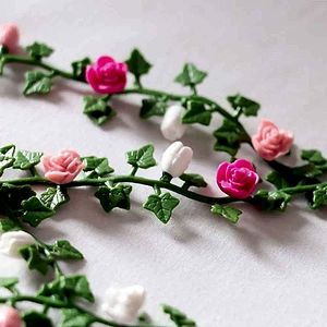 Handcrafted Rattan Flower Wall Rings Set of 20