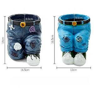 Vintage Resin Jeans Sculpture Flower Pot