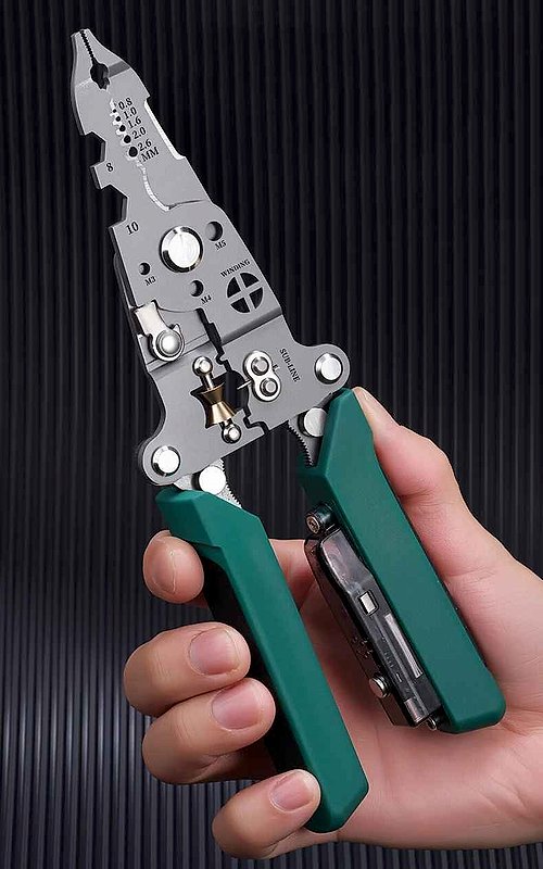 Foldable 4-in-1 Wire Stripper Multi-Tool folded compact view