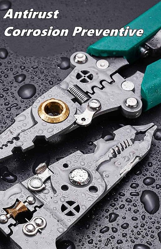 Wire stripper multi-tool open showing stripping function