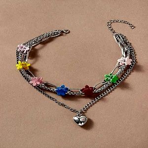 Handcrafted Multi-Layer Floral Clip Necklace