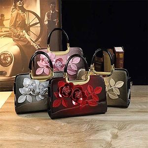 Handcrafted 3D Floral Satchel Bag