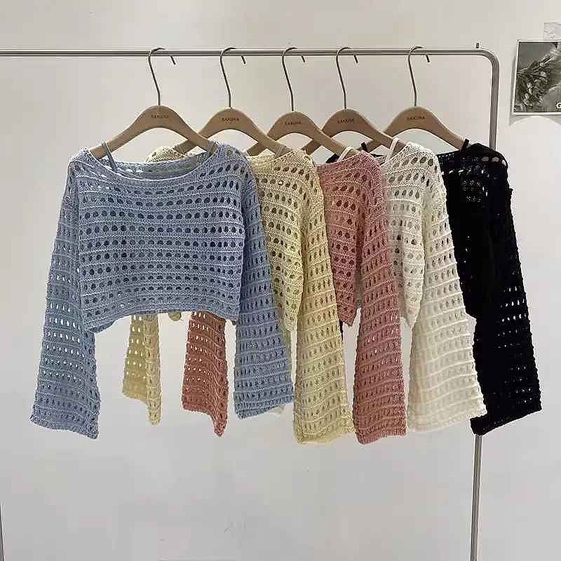 Handcrafted Crochet Knit Cover-Up Crop Top