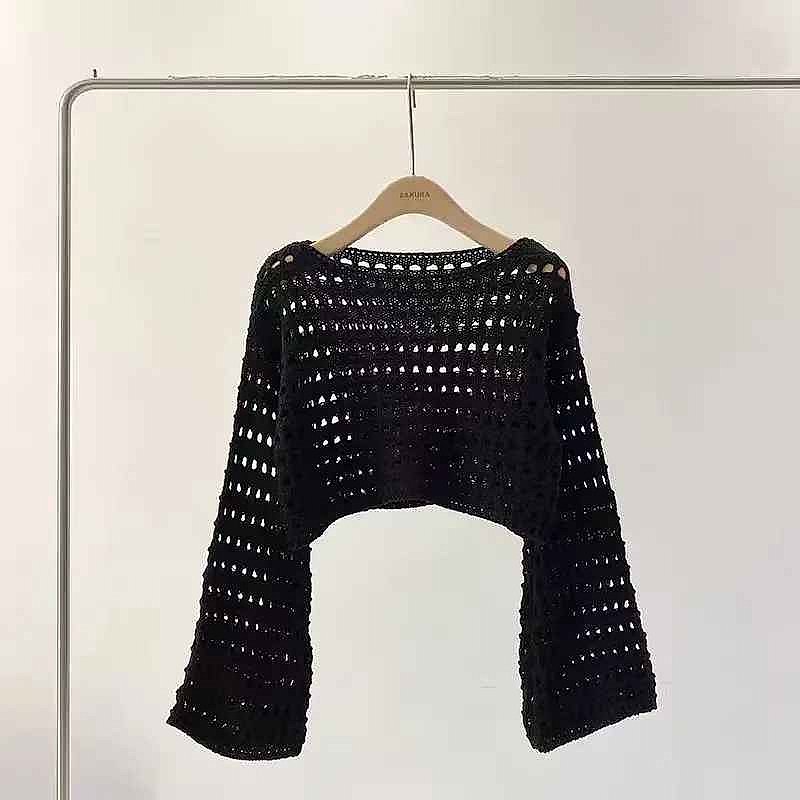 Effortless Beach-to-Brunch Style — Handcrafted Crochet Knit Cover-Up Crop Top - View 2 of 7 | BigMoetsy