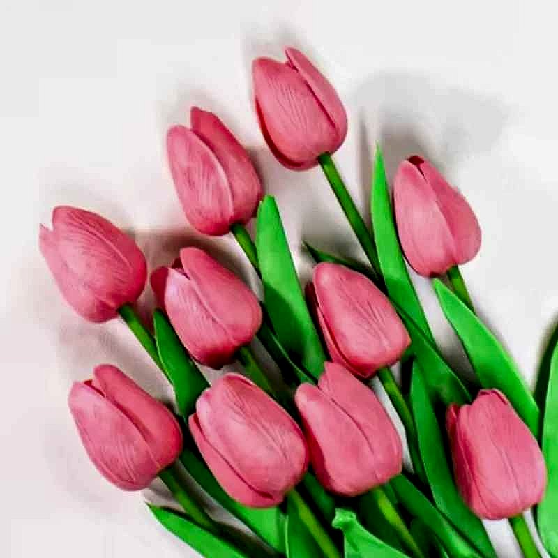 Handcrafted Fresh Flowers That Never Fade — Real Touch Tulip Bouquet for Home & Wedding D... - View 2 of 15 | BigMoetsy