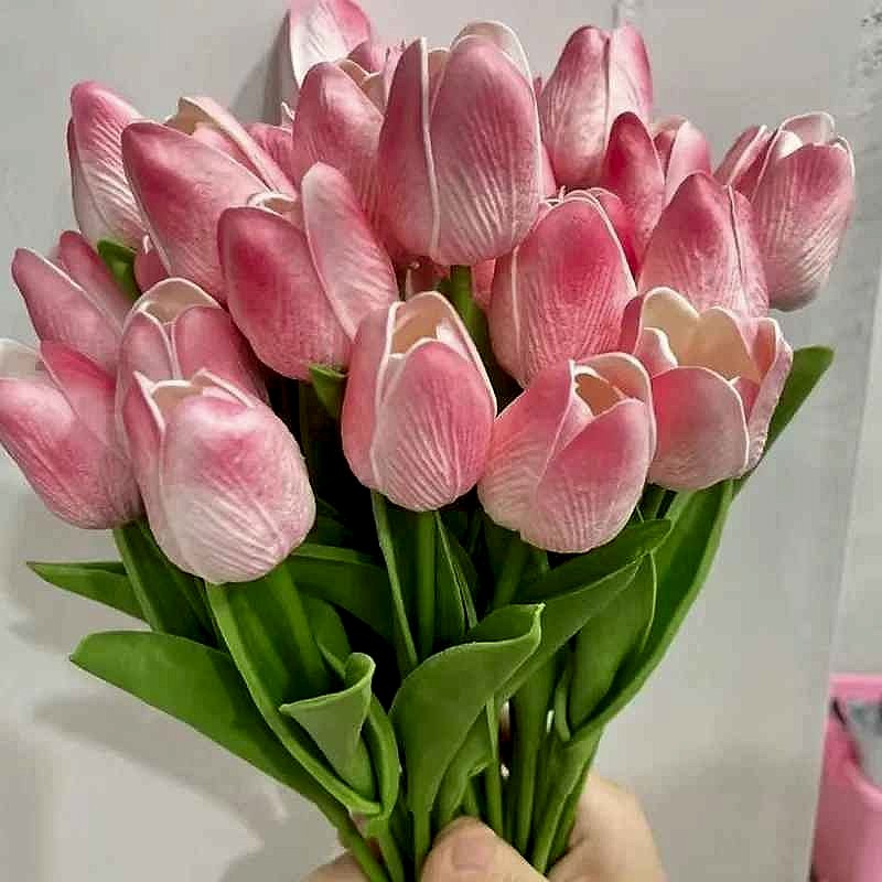 Handcrafted Fresh Flowers That Never Fade — Real Touch Tulip Bouquet for Home & Wedding D... - View 3 of 15 | BigMoetsy