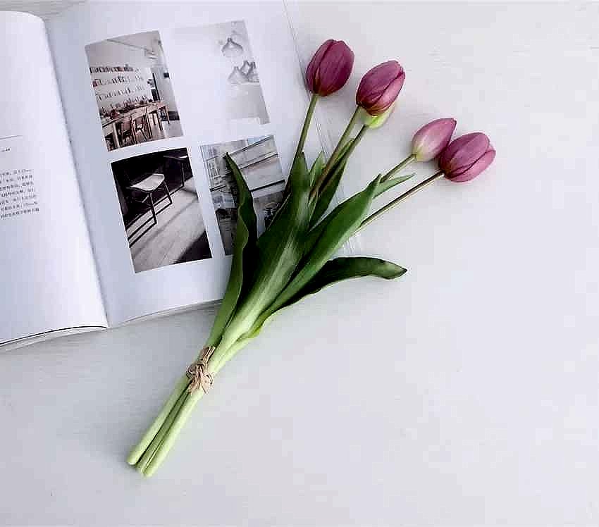 Handcrafted Fresh Flowers That Never Fade — Real Touch Tulip Bouquet for Home & Wedding D... - View 7 of 15 | BigMoetsy