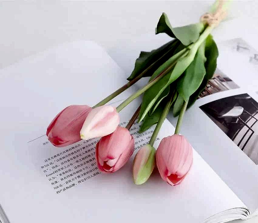 Handcrafted Fresh Flowers That Never Fade — Real Touch Tulip Bouquet for Home & Wedding D... - View 11 of 15 | BigMoetsy