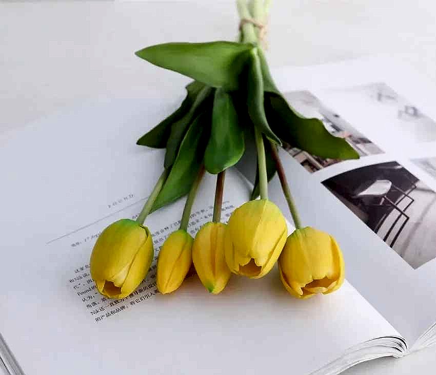 Handcrafted Fresh Flowers That Never Fade — Real Touch Tulip Bouquet for Home & Wedding D... - View 14 of 15 | BigMoetsy