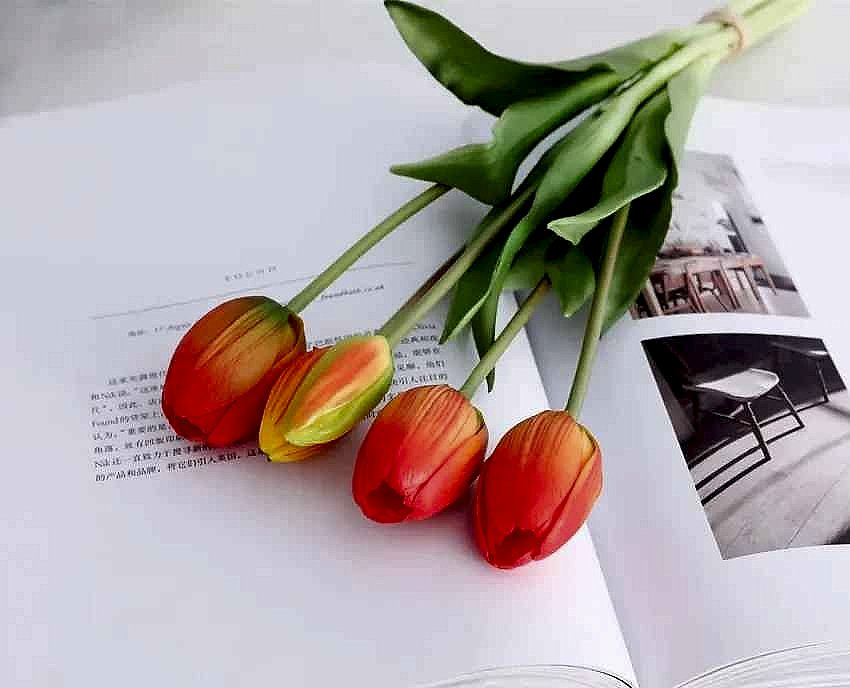 Handcrafted Fresh Flowers That Never Fade — Real Touch Tulip Bouquet for Home & Wedding D... - View 15 of 15 | BigMoetsy