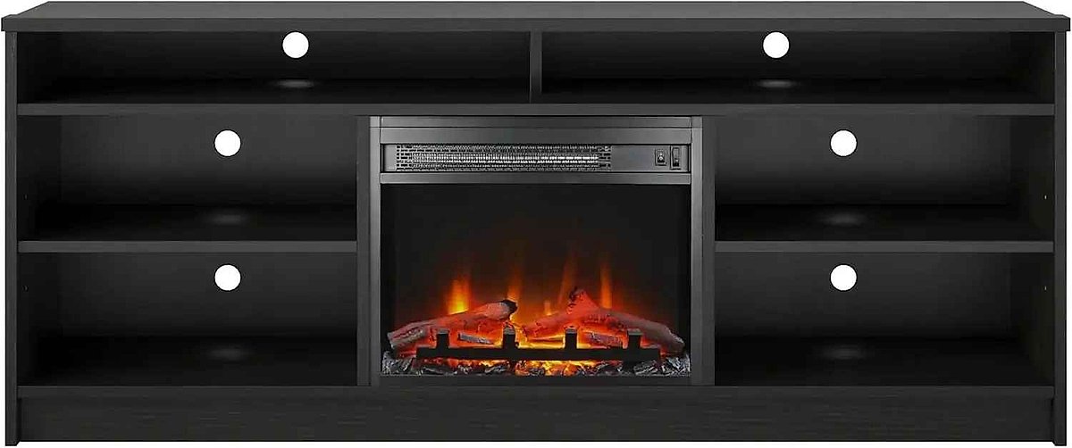 Handcrafted Two Rooms, One Statement — Hendrix Fireplace TV Stand - View 2 of 15 | BigMoetsy