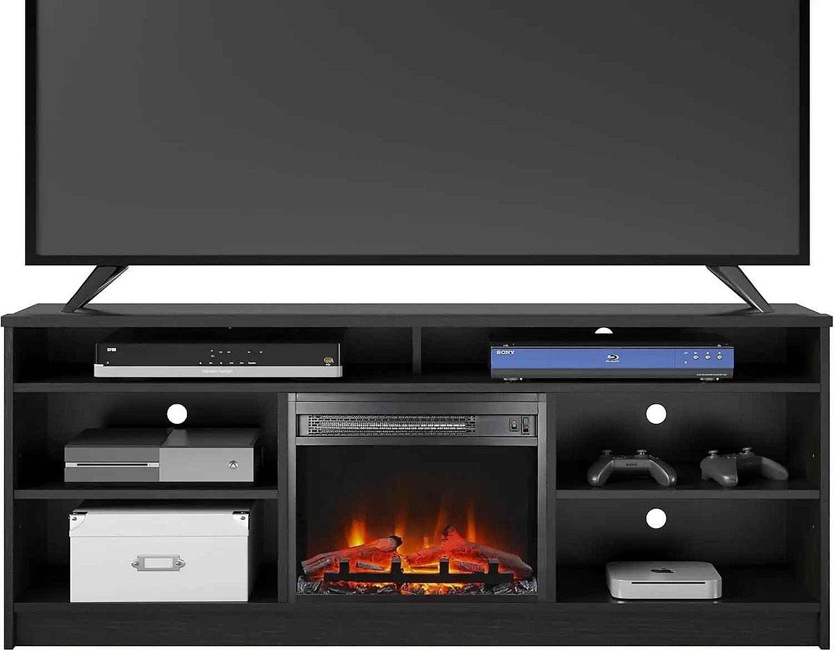 Handcrafted Two Rooms, One Statement — Hendrix Fireplace TV Stand - View 3 of 15 | BigMoetsy