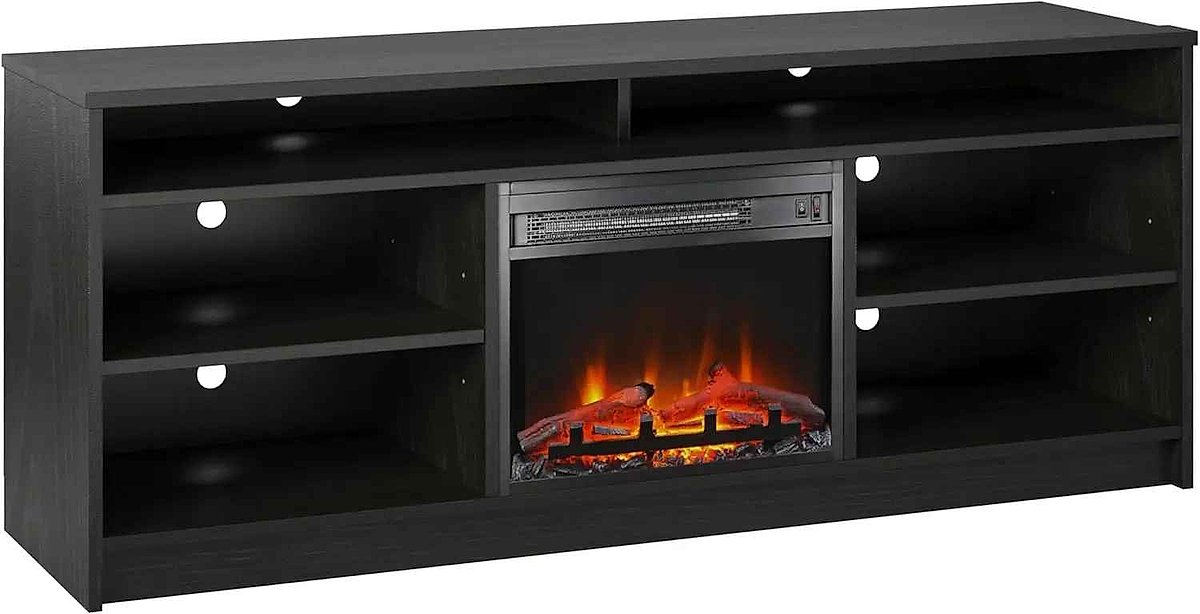 Handcrafted Two Rooms, One Statement — Hendrix Fireplace TV Stand - View 5 of 15 | BigMoetsy