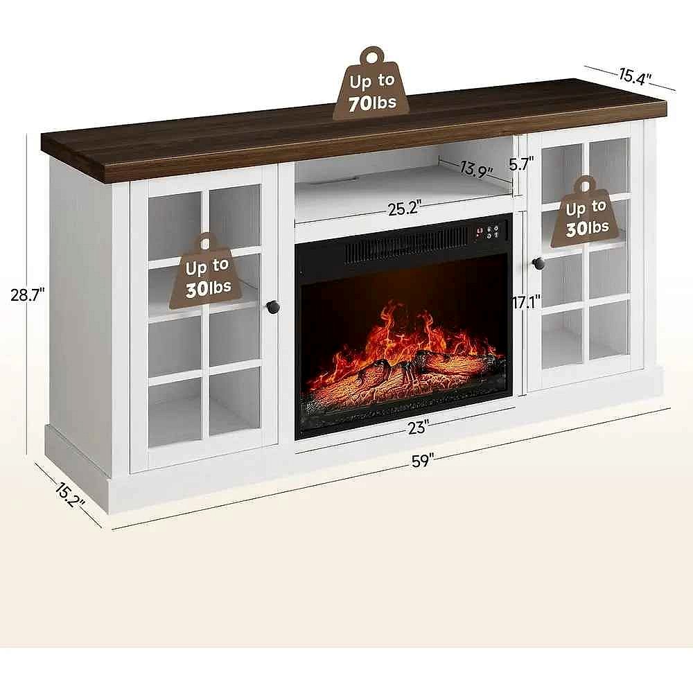 Handcrafted Two Rooms, One Statement — Hendrix Fireplace TV Stand - View 8 of 15 | BigMoetsy