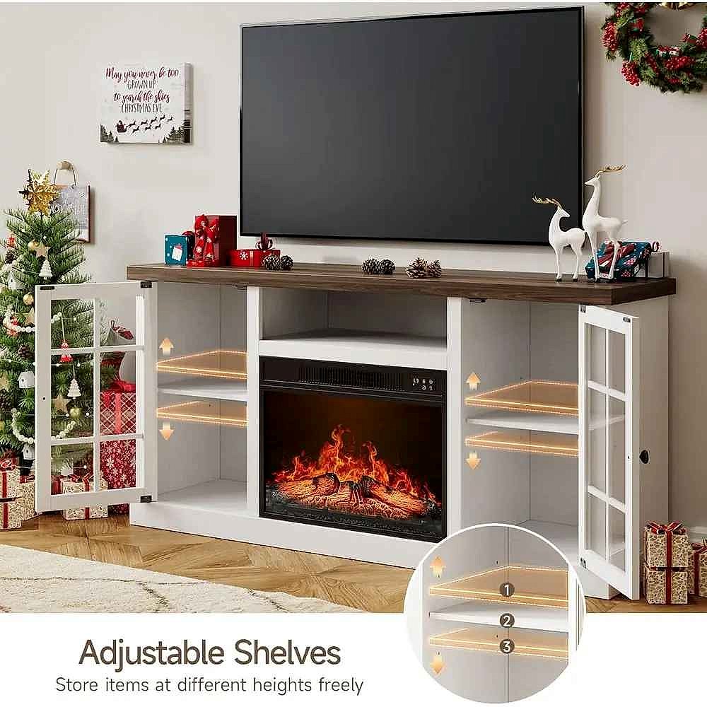 Handcrafted Two Rooms, One Statement — Hendrix Fireplace TV Stand - View 10 of 15 | BigMoetsy