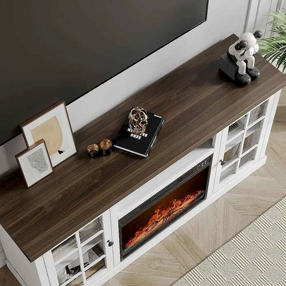 Handcrafted Two Rooms, One Statement — Hendrix Fireplace TV Stand - View 13 of 15 | BigMoetsy