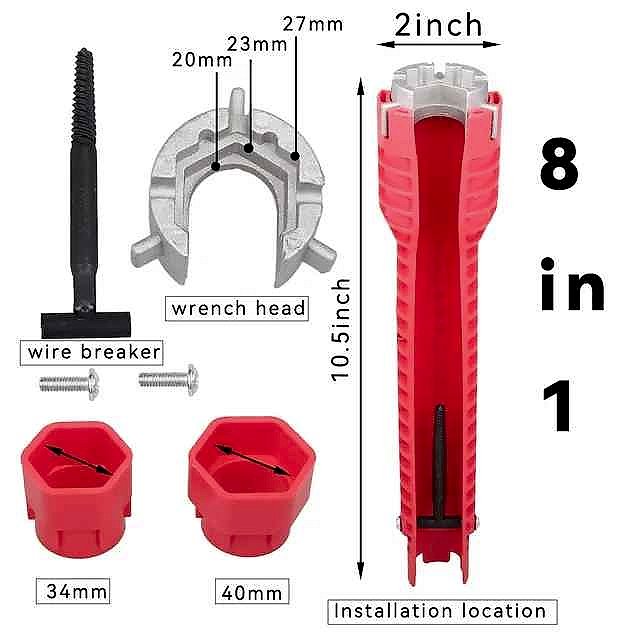 Professional No More Stripped Knuckles or Stuck Fittings — 8-in-1 Flume Wrench for Sink & ... - View 8 of 23 | BigMoetsy