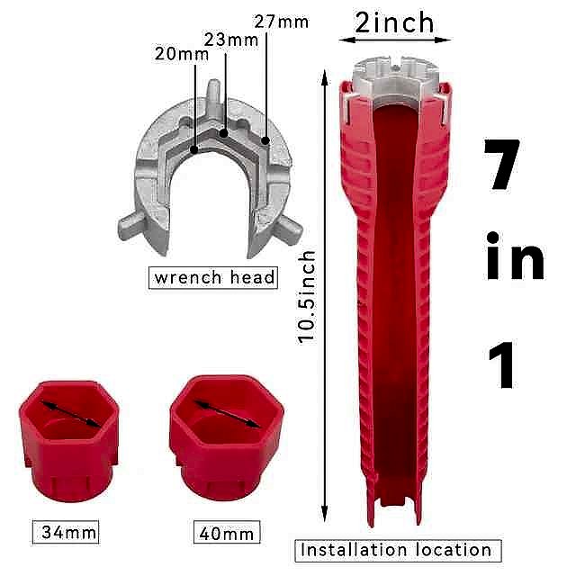 Professional No More Stripped Knuckles or Stuck Fittings — 8-in-1 Flume Wrench for Sink & ... - View 9 of 23 | BigMoetsy
