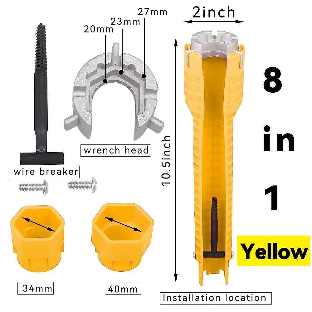 Professional No More Stripped Knuckles or Stuck Fittings — 8-in-1 Flume Wrench for Sink & ... - View 12 of 23 | BigMoetsy