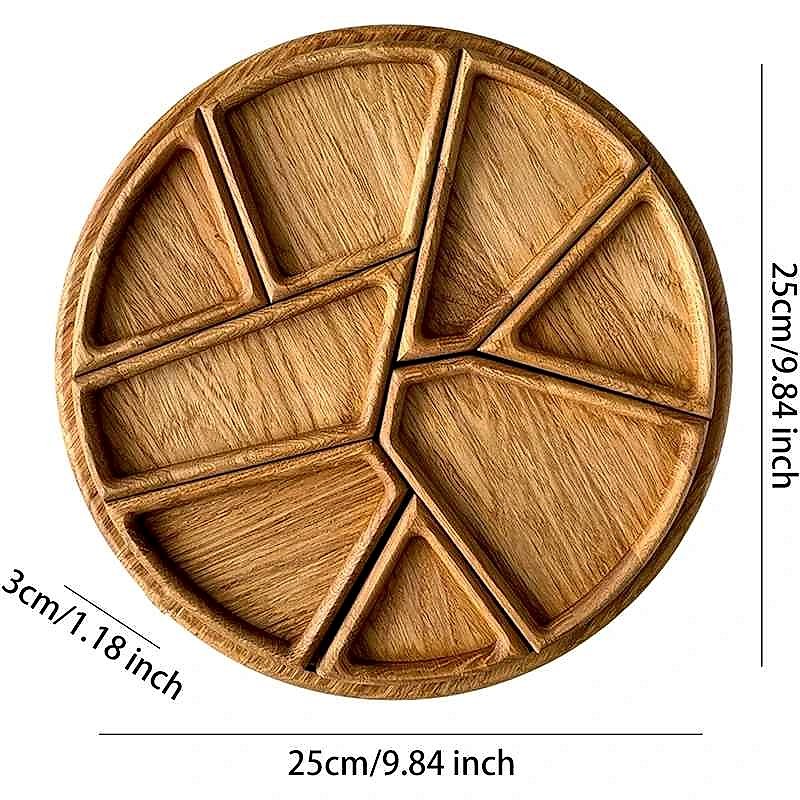 1 Set Handmade Divided Wood Serving Round | 1400+ Sold - View 6 of 6 | BigMoetsy
