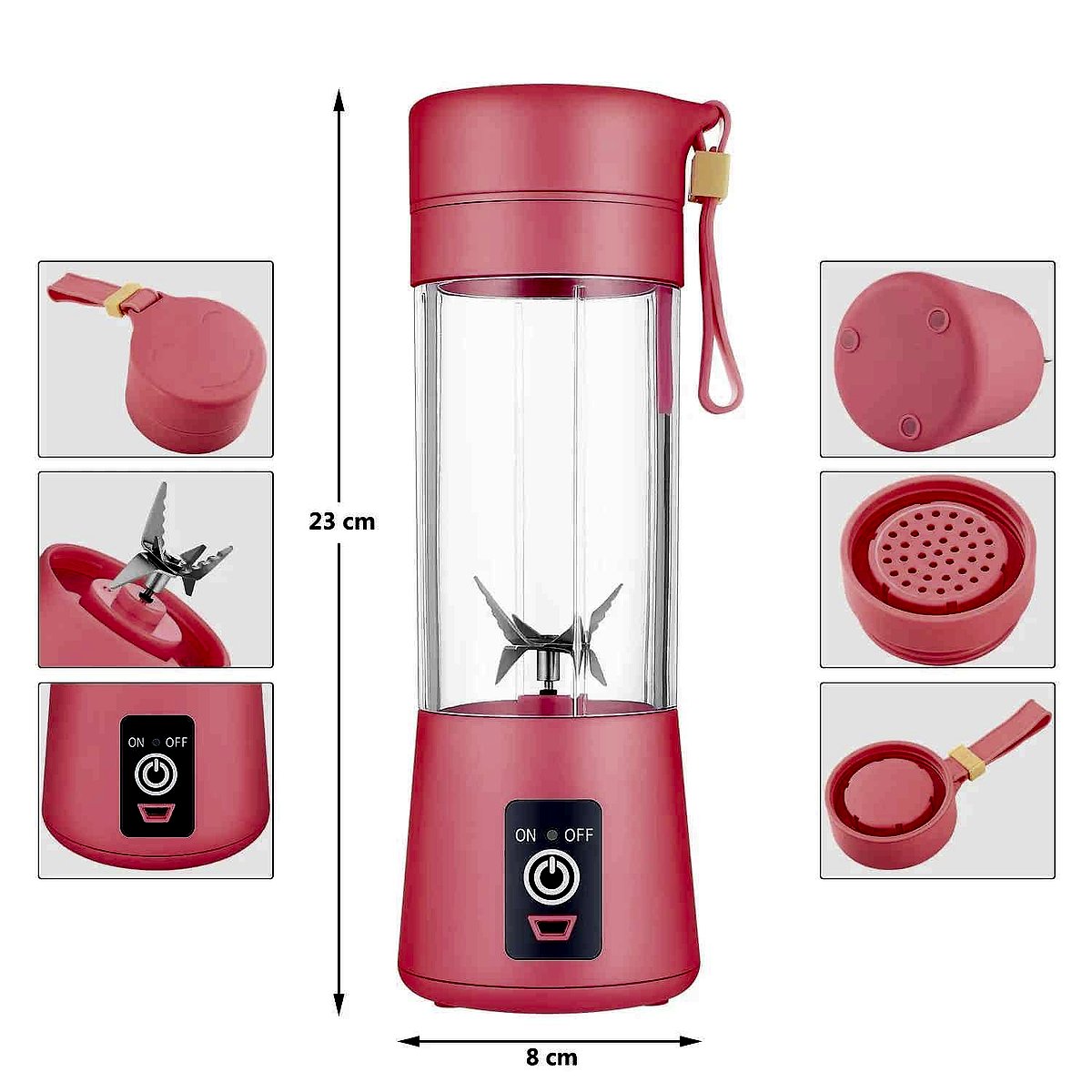 Portable USB Electric Juicer Cup shown from side angle highlighting compact design for fresh juice on the go | BigMoetsy
