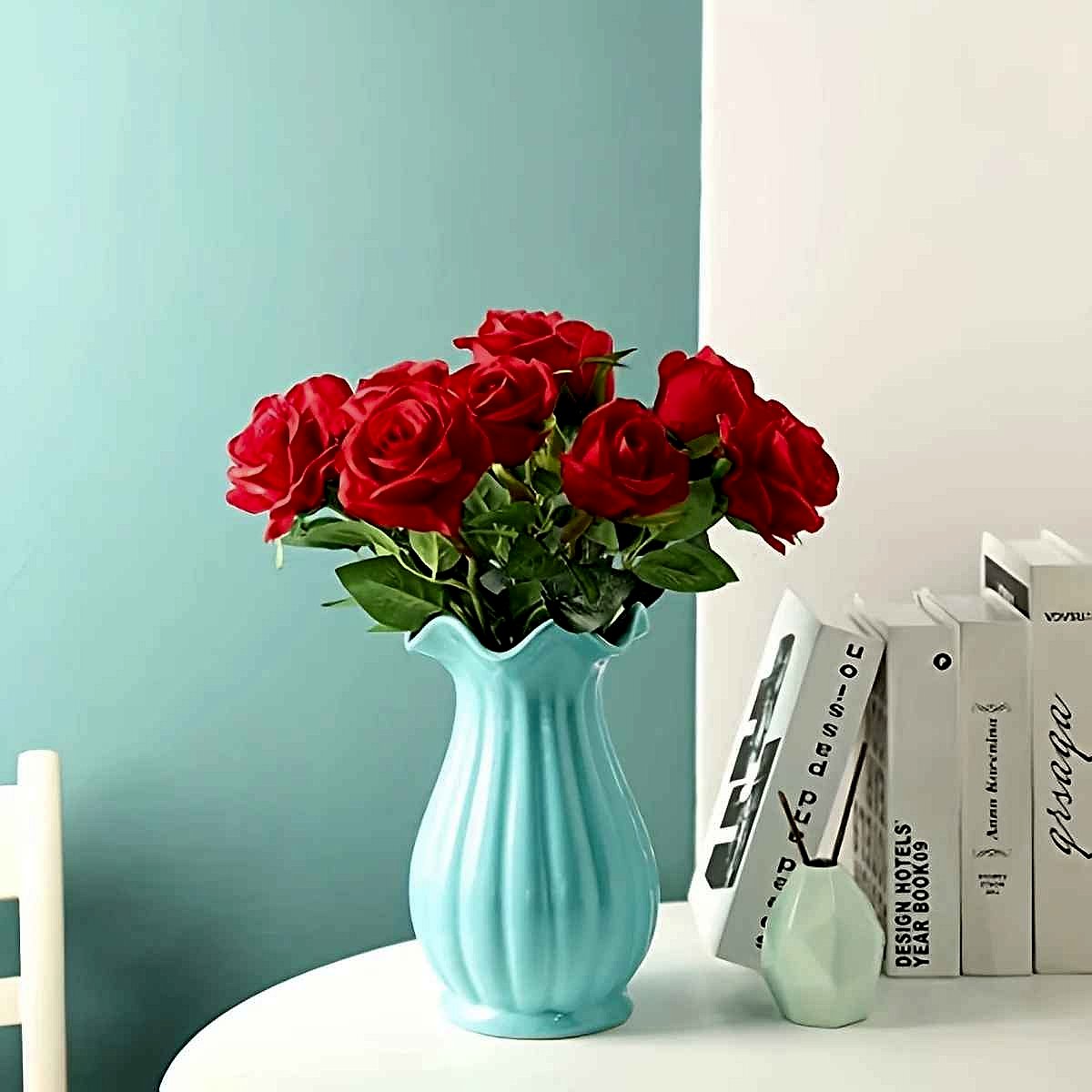 Handcrafted realistic silk artificial rose bouquet closeup detail showing lifelike petals in full bloom | BigMoetsy