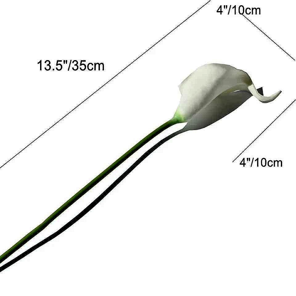 Handcrafted realistic silk calla lily artificial bouquet close-up detail, 20-piece Real Touch arrangement | BigMoetsy