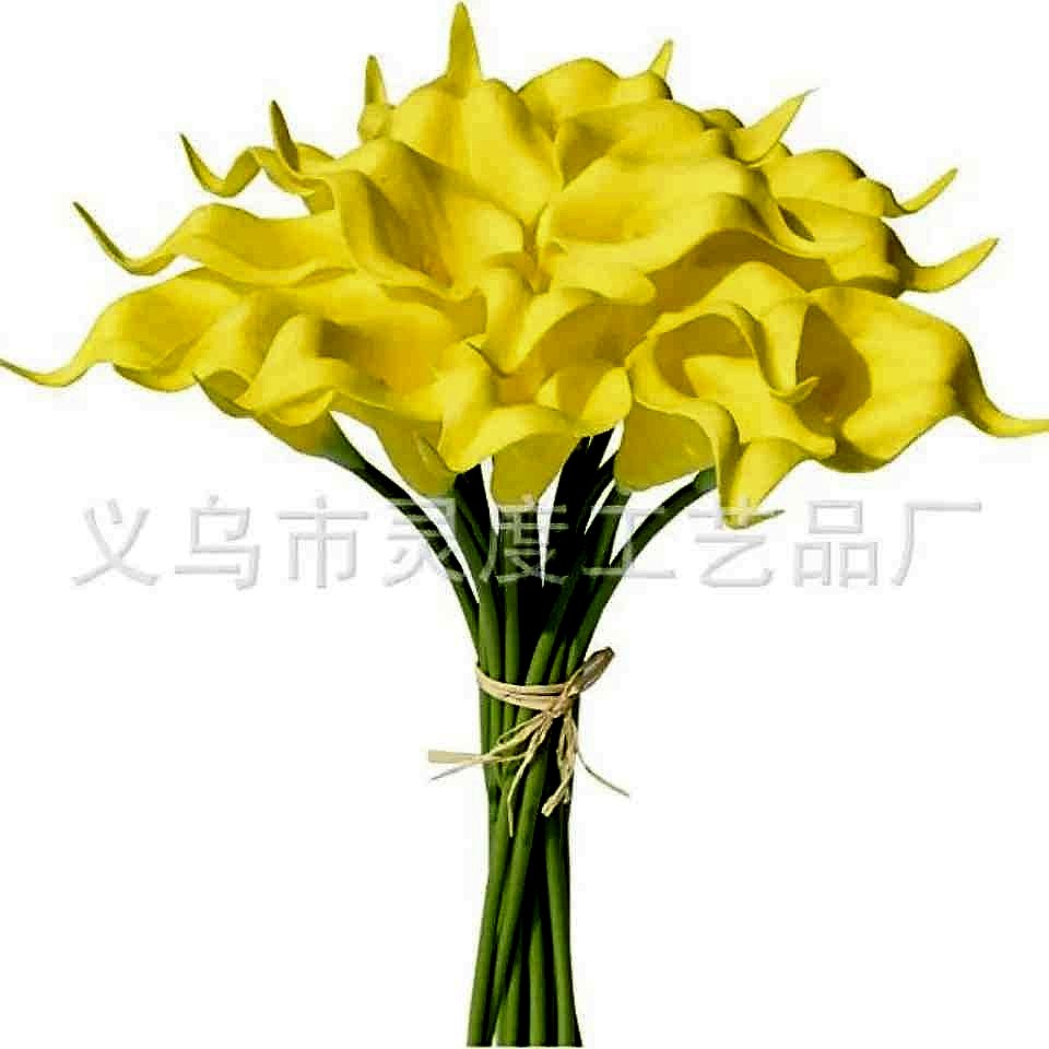Handcrafted realistic silk calla lily artificial bouquet close-up detail, 20-piece Real Touch Flowers That Never Wilt | BigMo