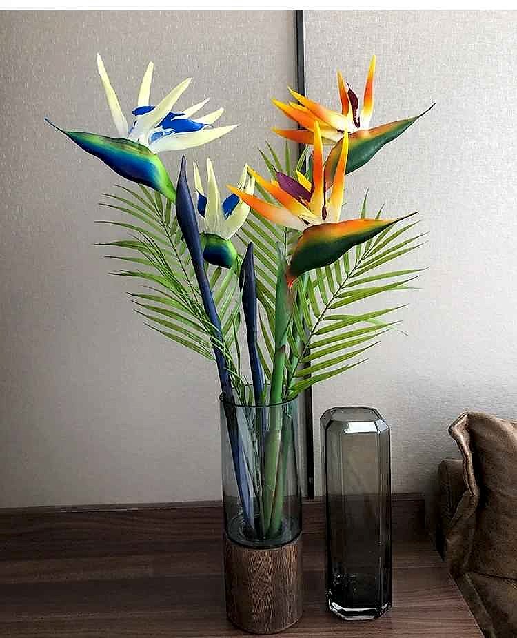 Realistic silk Bird of Paradise artificial potted plant with handcrafted leaves, perfect for home decor corners | BigMoetsy