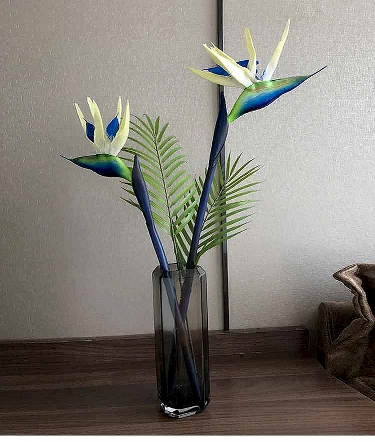 Handcrafted silk Bird of Paradise Artificial Potted Plant with realistic leaves in a decorative pot | BigMoetsy