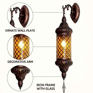 Handcrafted Moroccan Arabesque Wall Lamp