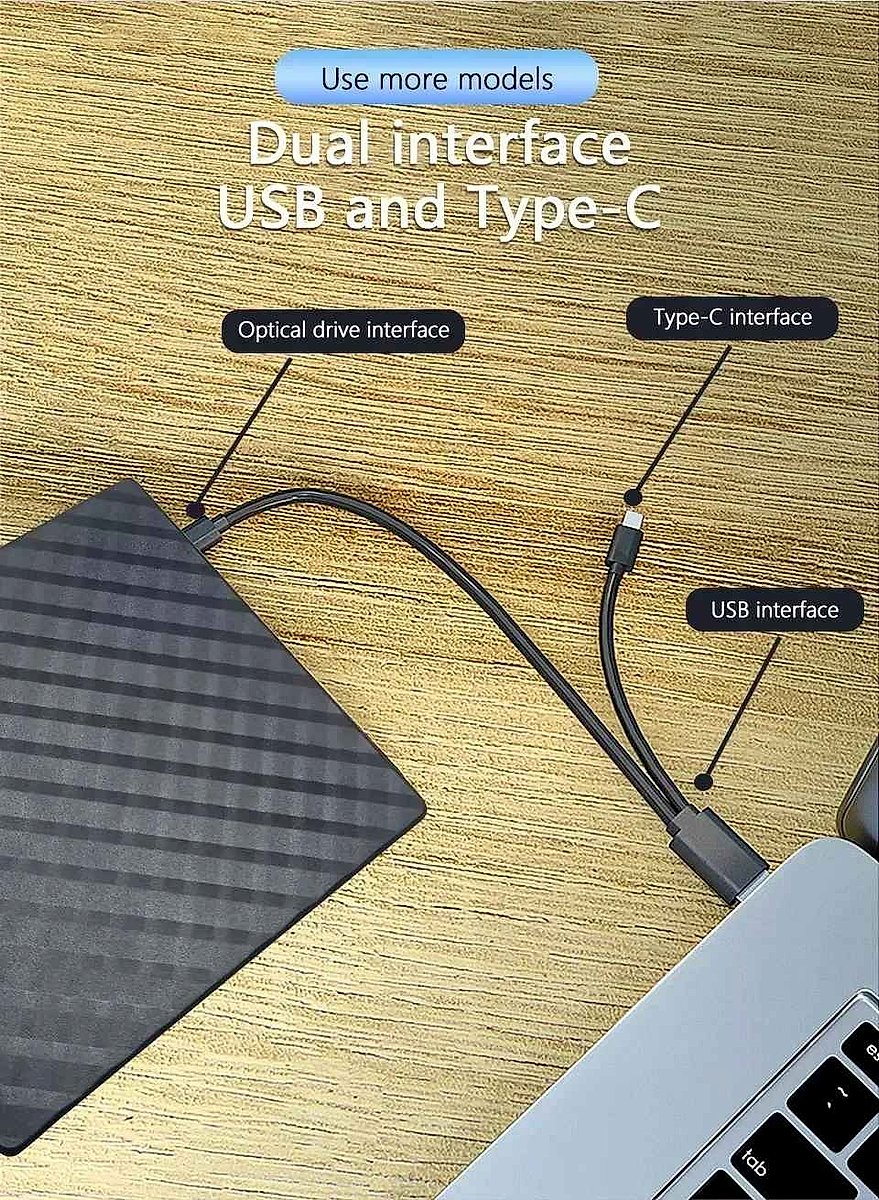 USB-C & USB 3.0 Slim External DVD/CD Burner | 2000+ Sold