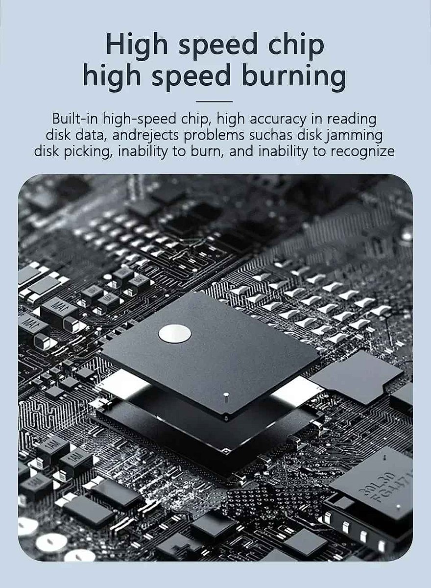 Slim external DVD CD burner with USB-C and USB 3.0 ports shown from side angle highlighting compact design | BigMoetsy