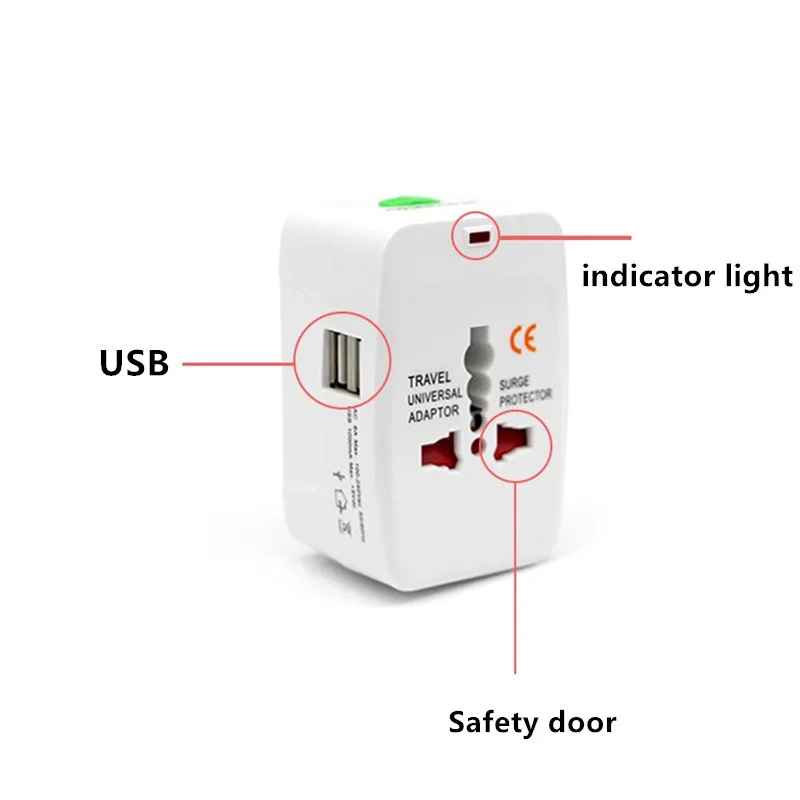 Universal Travel Adapter in use with multiple devices