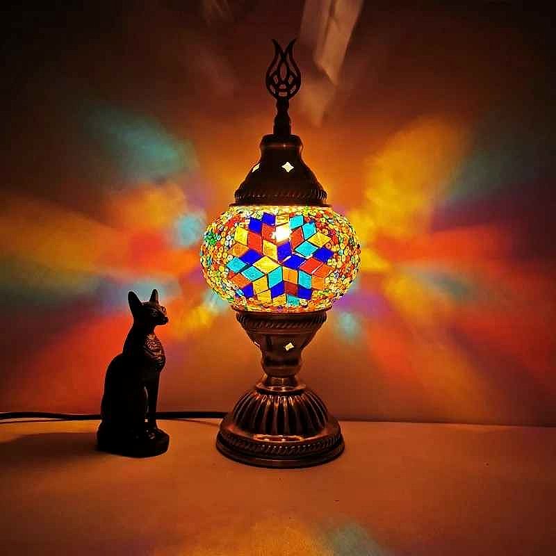 Handcrafted Tired of Lifeless Lighting? — Handmade Turkish Mosaic Stained Glass Table Lam... - View 2 of 10 | BigMoetsy