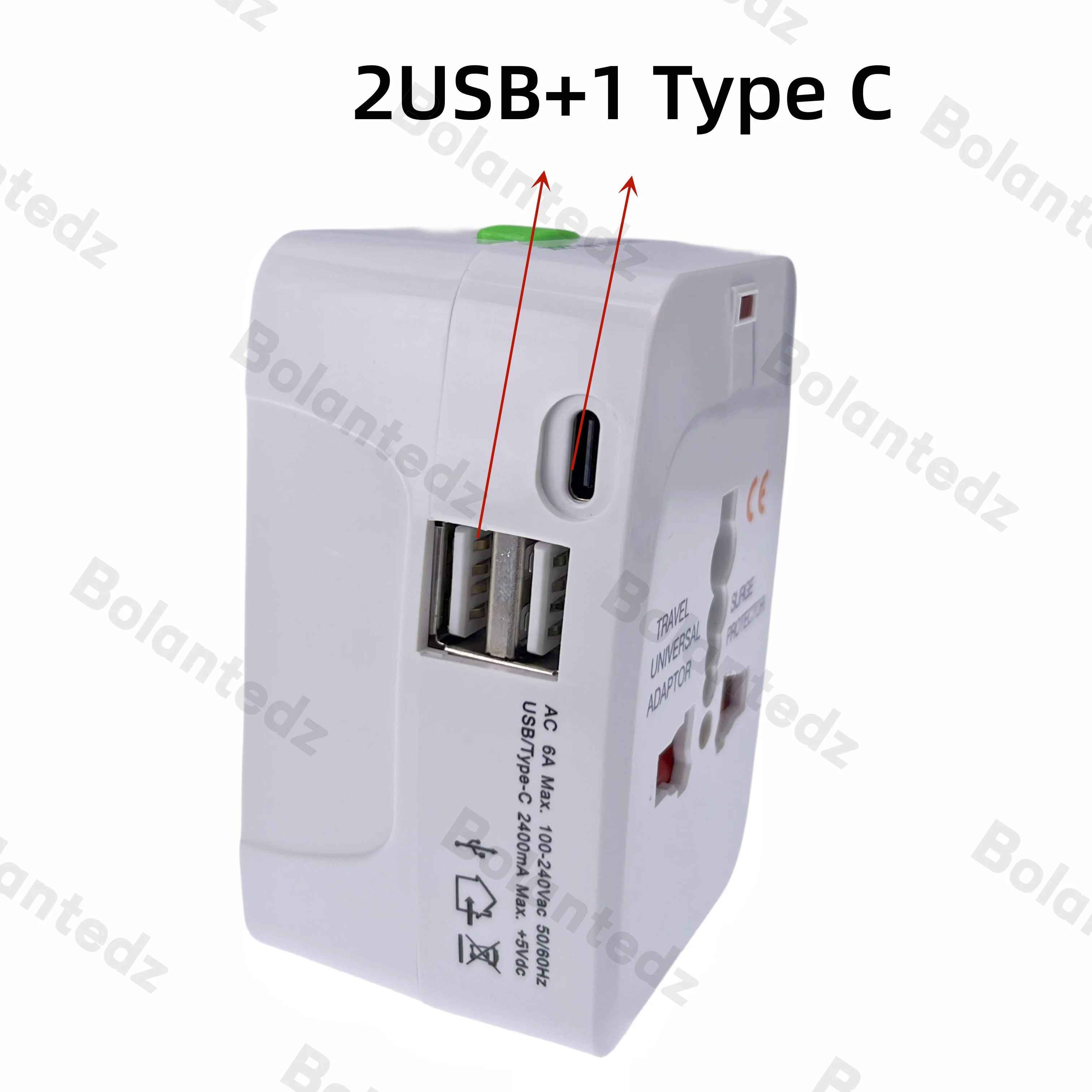Universal Travel Adapter with USB Ports for 150+ Countries and Surge Protection - View 5 of 5 | BigMoetsy