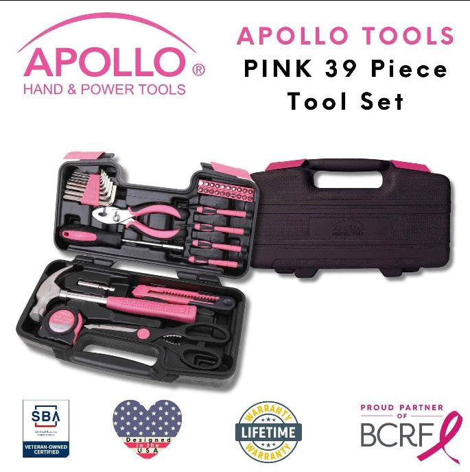 Professional 39-Piece Pink Tool Set with Lifetime Warranty and Donation to Breast Cancer R... - View 5 of 7 | BigMoetsy