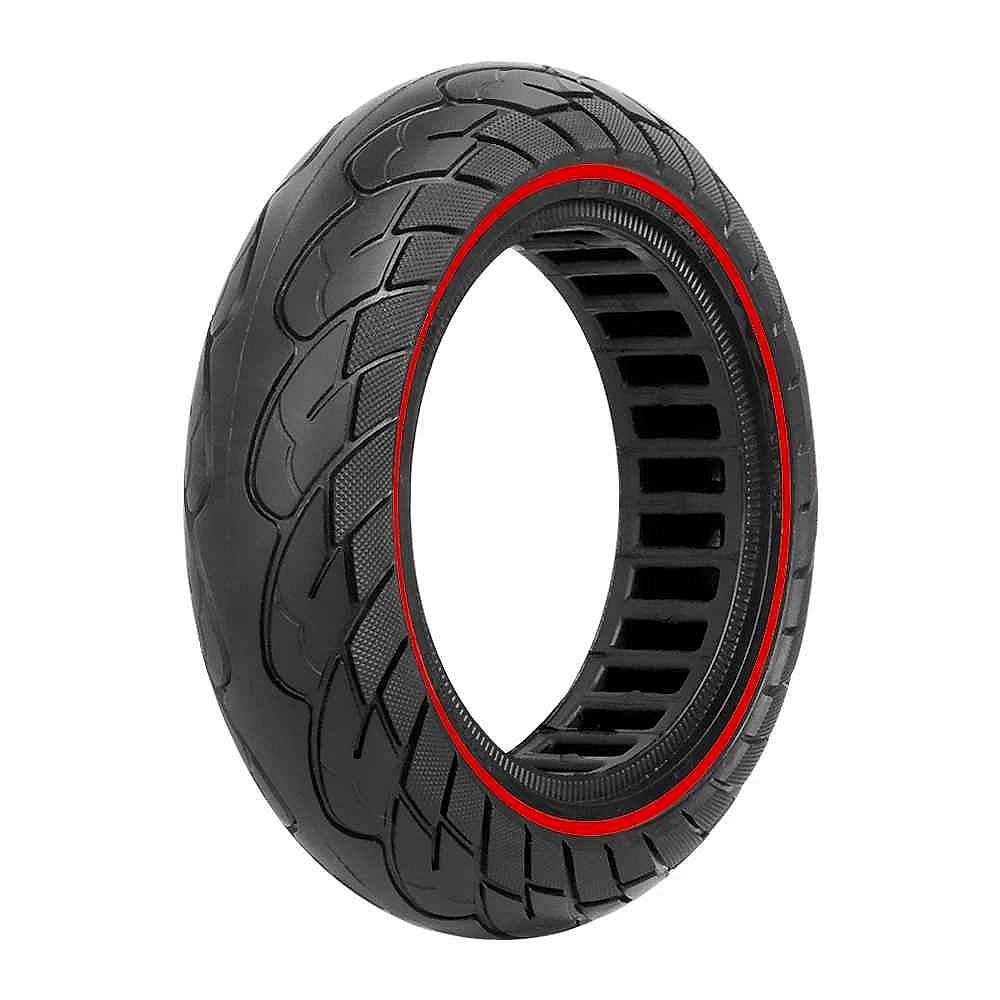 Solid honeycomb tubeless tire for Ninebot Max G30 10x2.5 close-up detail view showing flexible airless structure | BigMoetsy